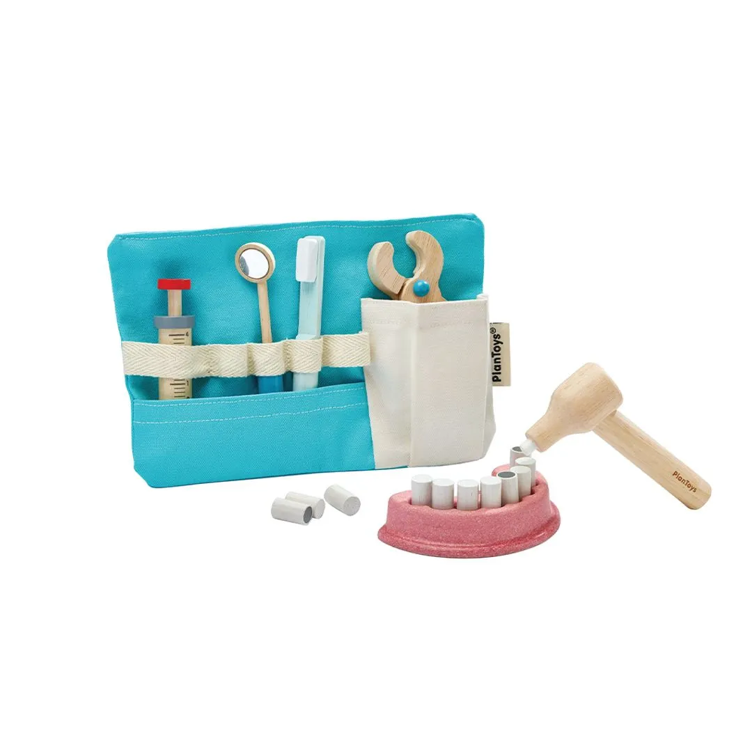 PlanToys Dentist Set mallette dentiste bois 9 pièces