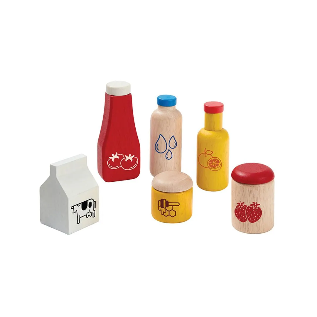 PlanToys Food Beverage set dînette bois 2 ans+