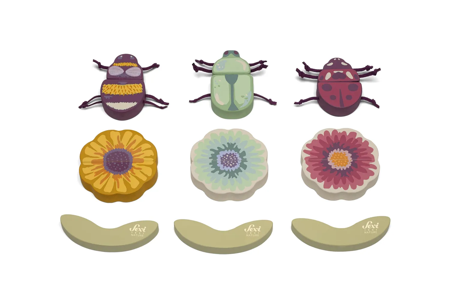 Trudi Sevi 83137 Mix Match jeu bois fleurs insectes