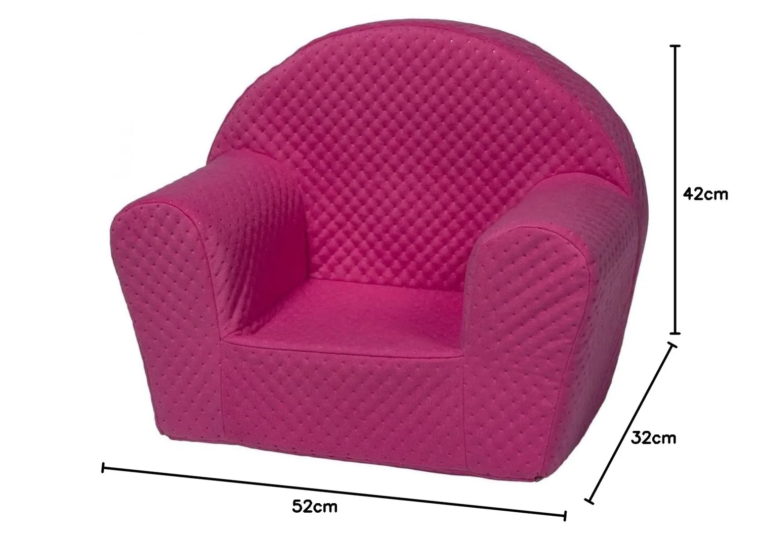 Velinda fauteuil enfant mousse rose 52cm déhoussable