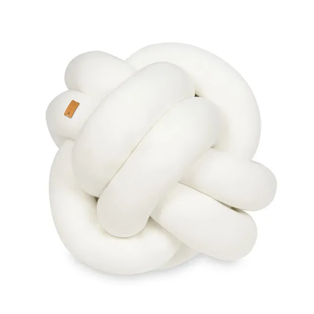 Velinda Nœud coussin décoratif tressé 35x35cm crème