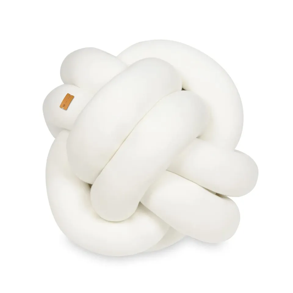 Velinda Nœud coussin décoratif tressé 35x35cm crème