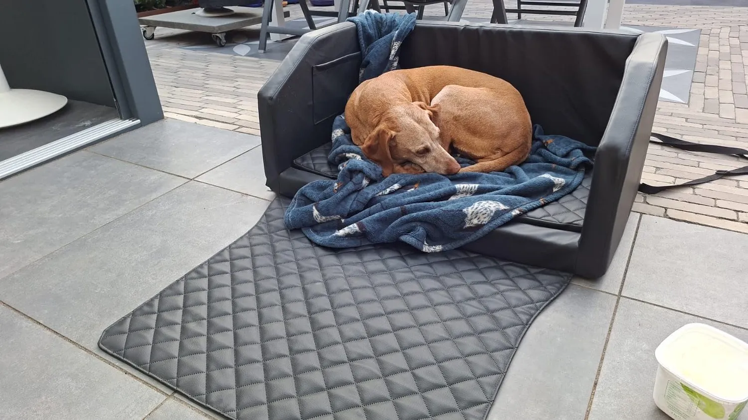 Velinda lit de coffre transporteur chien noir 90x55 cm