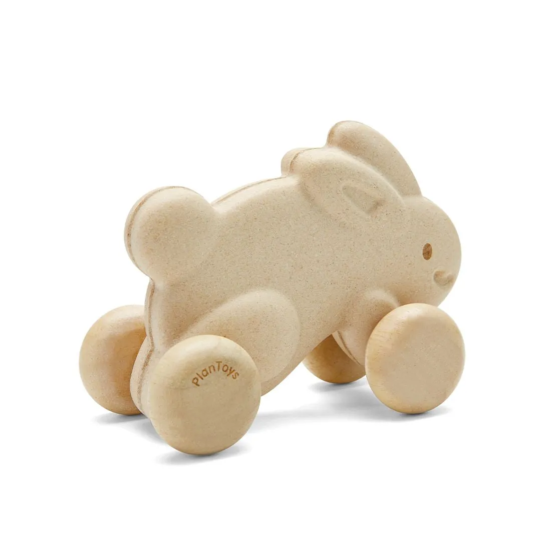 PlanToys Push Along Bunny lapin à pousser blanc