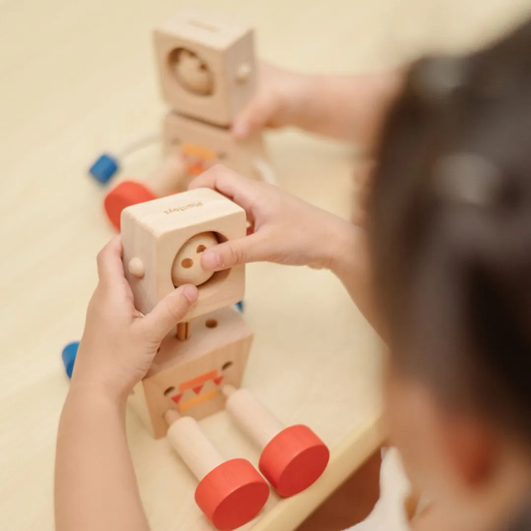 PlanToys Moodbot robot émotions bois dès 2 ans