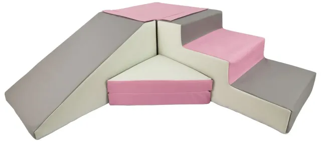 Velinda Set 4 blocs mousse Blanc-Rose Clair-Gris