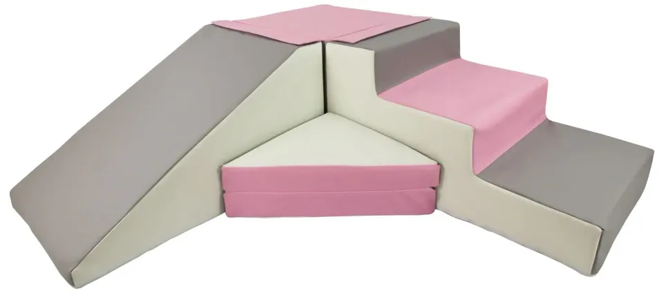 Velinda Set 4 blocs mousse Blanc-Rose Clair-Gris