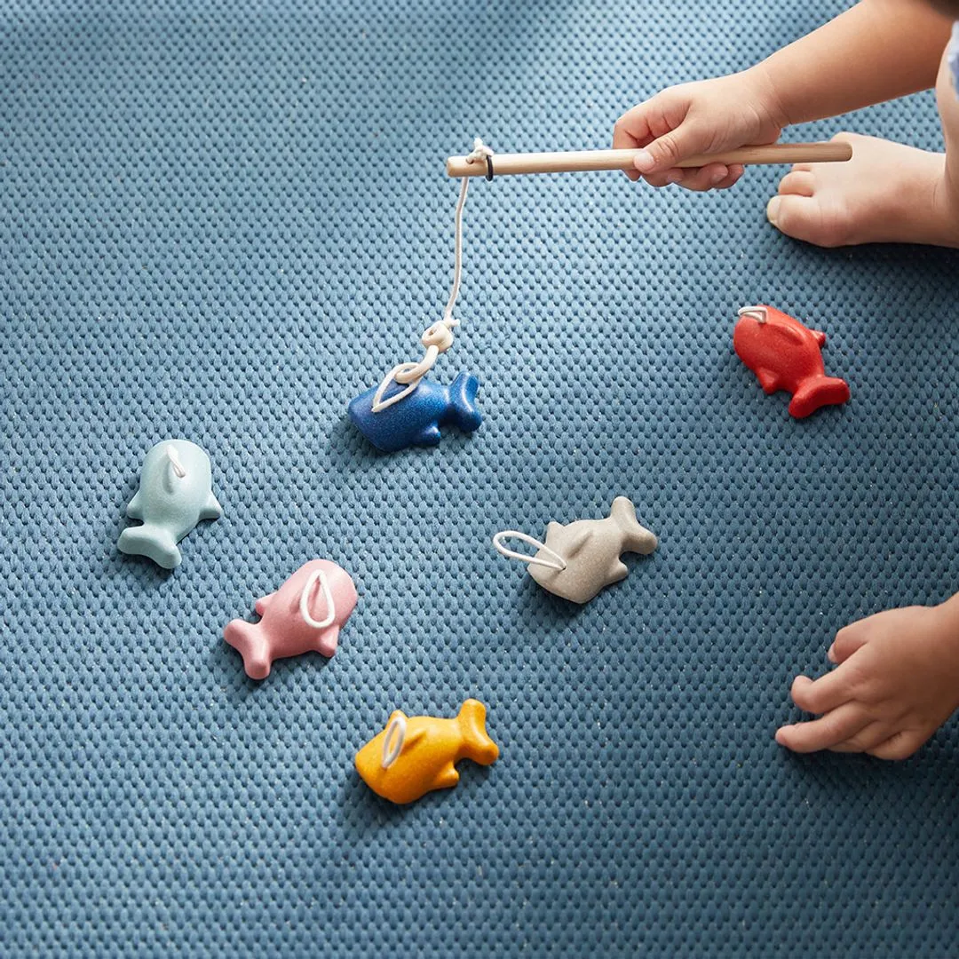 PlanToys Fishing Game jeu de pêche bois 6 poissons