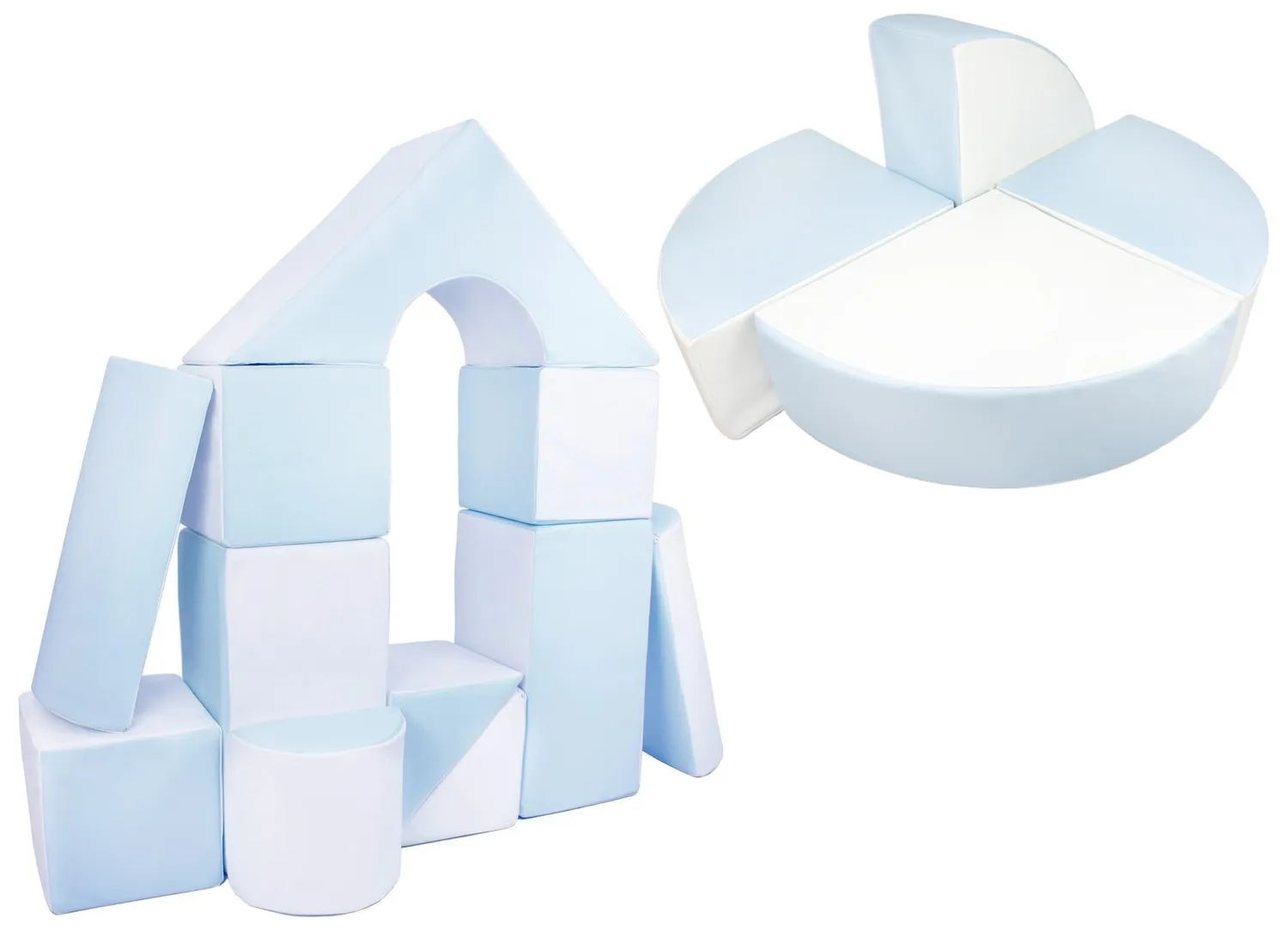 Velinda Blocs Soft Play 15 modules blanc rose pastel