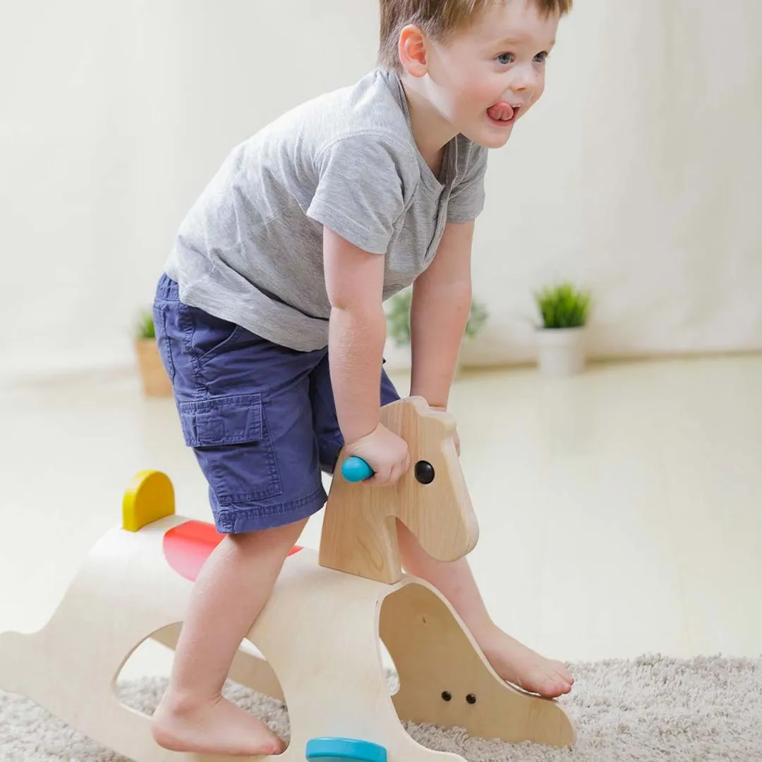 PlanToys Palomino cheval à bascule bois dès 2 ans
