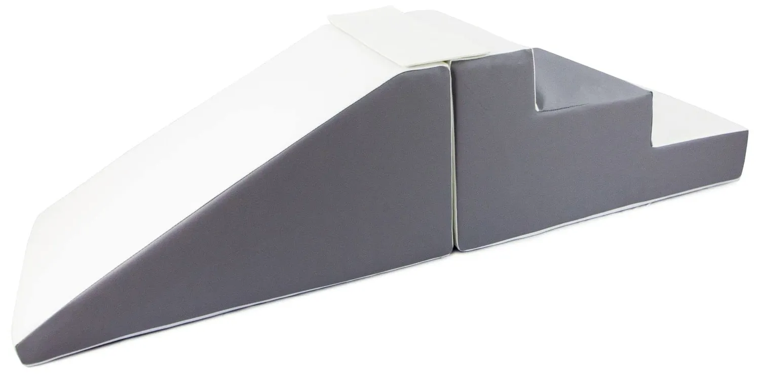 Velinda toboggan escaliers 2 blocs en mousse blanc bleu gris