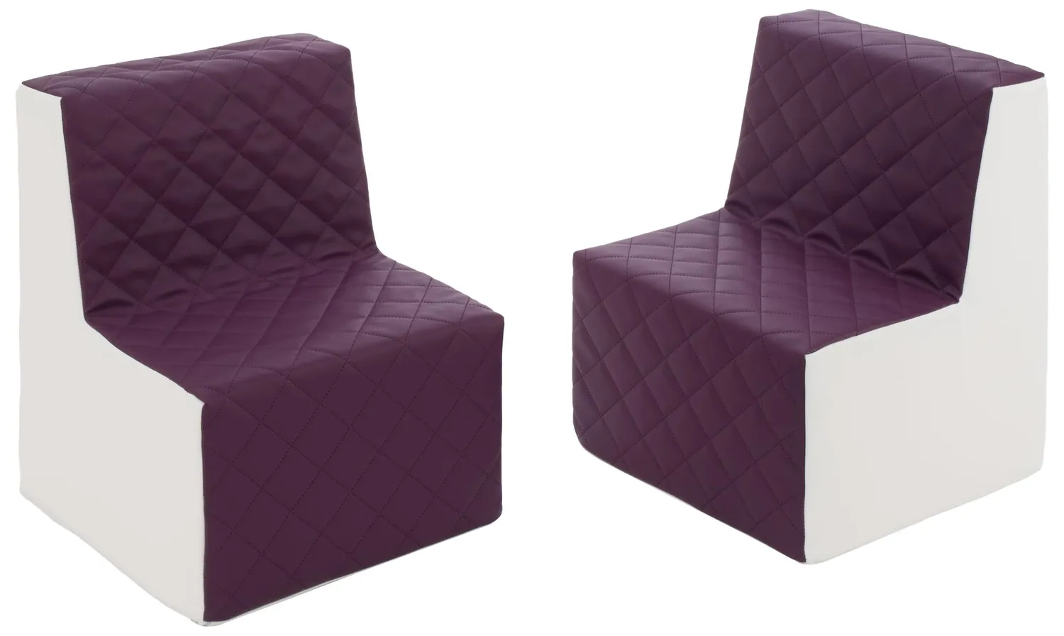 Velinda Repos 2 fauteuils enfant blanc gris éco-cuir