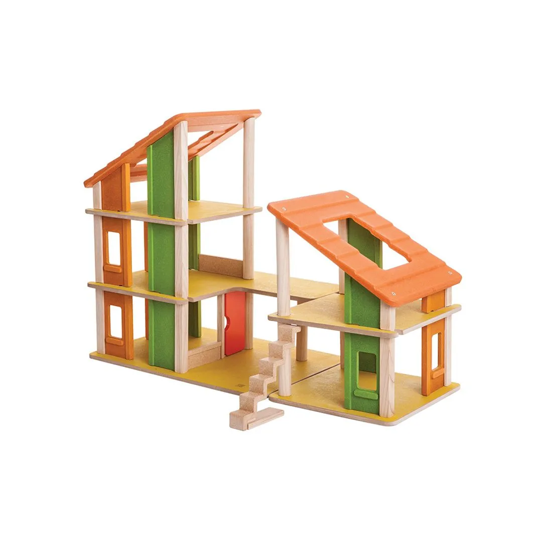 PlanToys Chalet maison poupée bois sans meubles