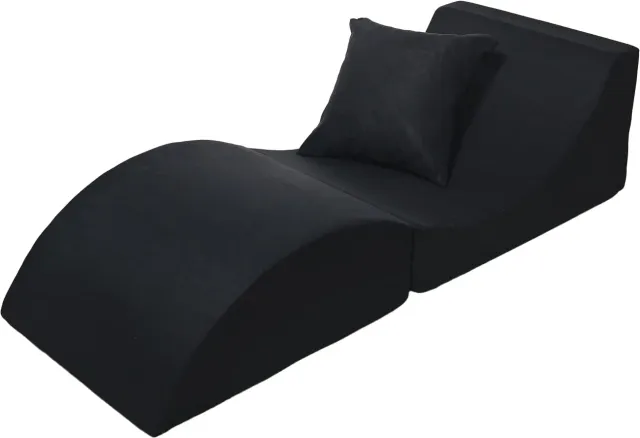 Velinda canapé pouf pliant 3 en 1 noir