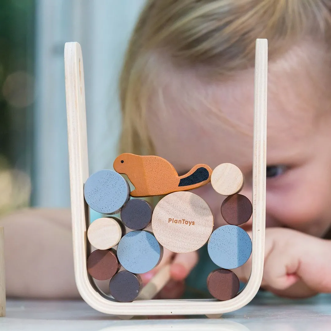 PlanToys Timber Tumble jeu adresse castor 1-4 joueurs