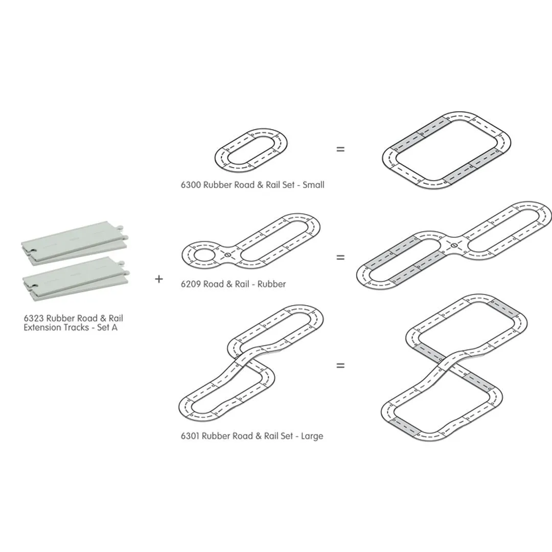 PlanToys Set A 4 rails caoutchouc circuit train route