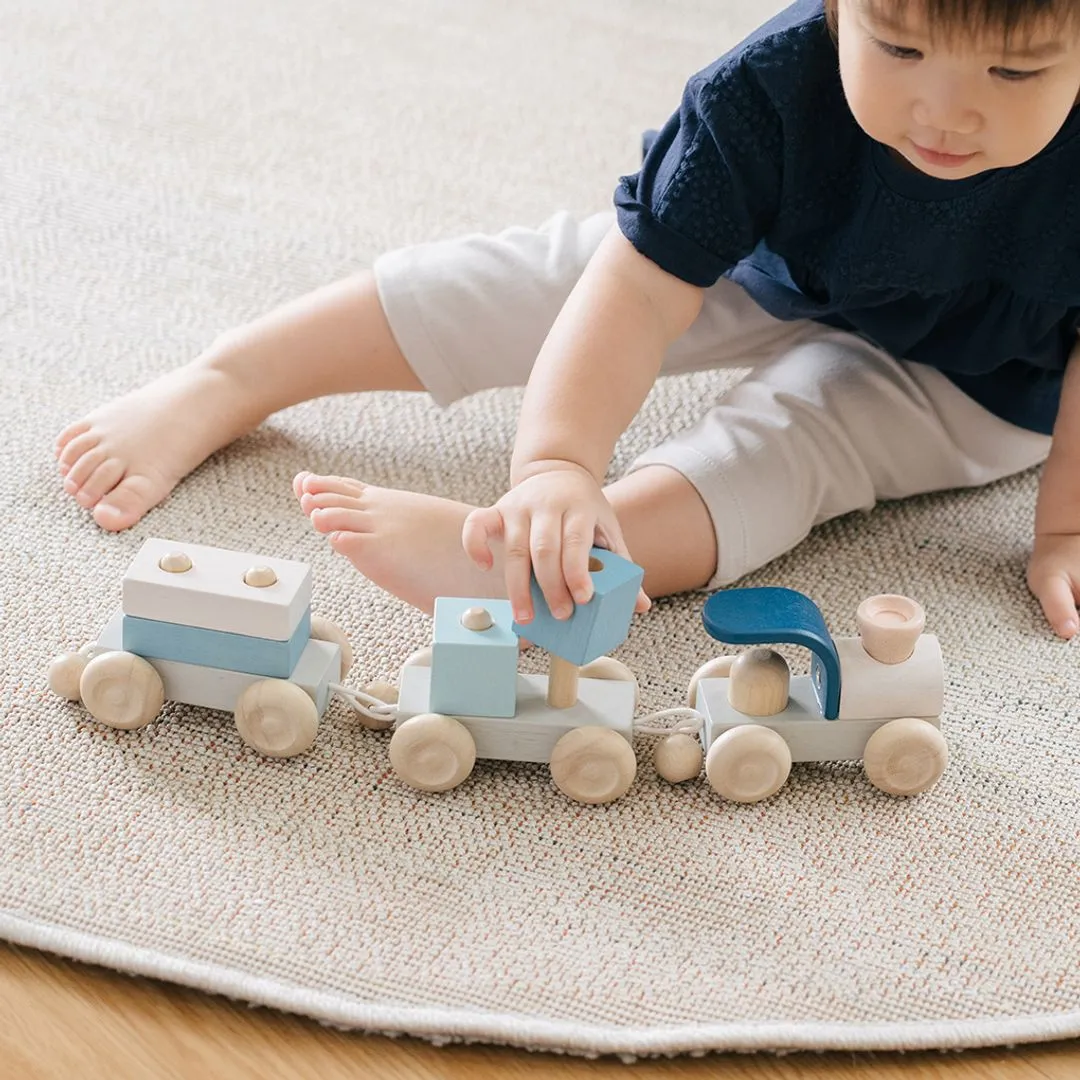 PlanToys Stacking Train Trio Orchard train bois à empiler
