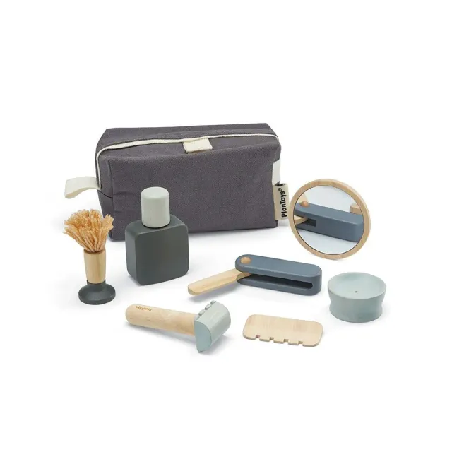 PlanToys Shave Set jouet rasage imitation bois 8 pièces