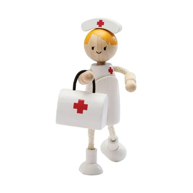 PlanToys Nurse Doll poupée infirmière bois dès 3 ans