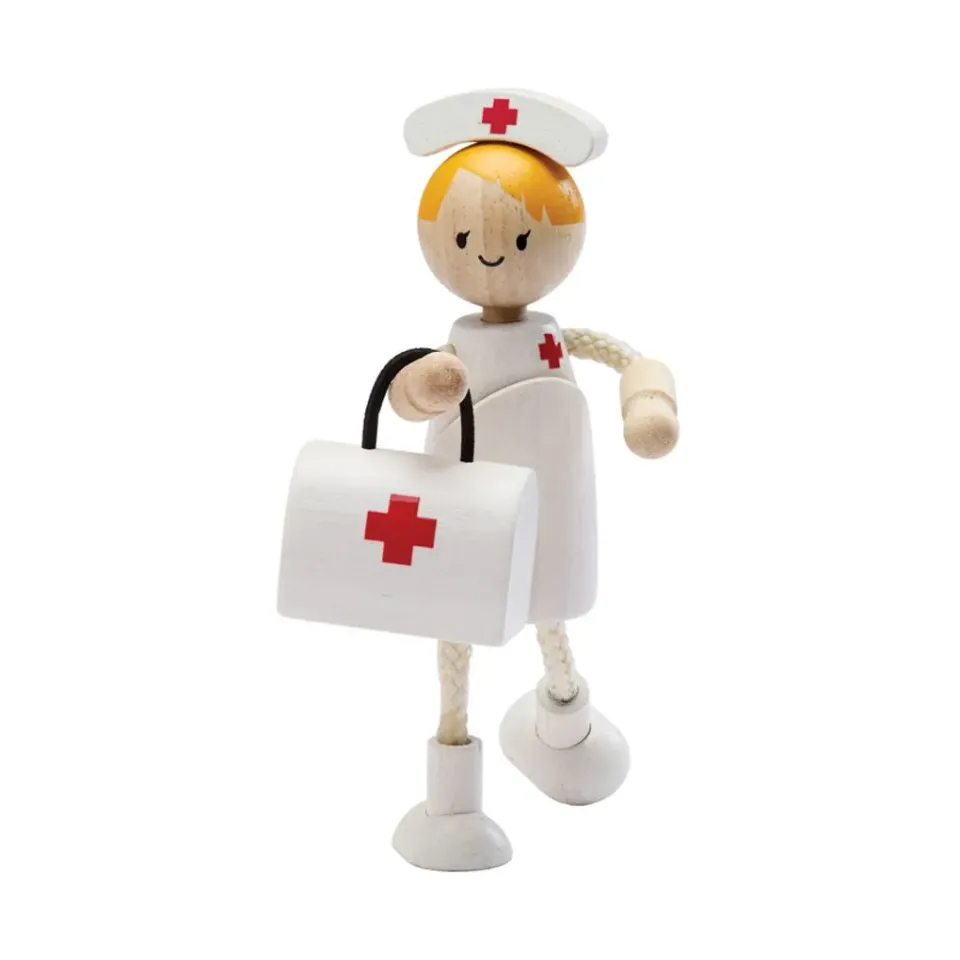 PlanToys Nurse Doll poupée infirmière bois dès 3 ans