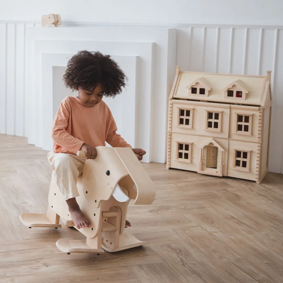 PlanToys Walking Elephant éléphant porteur bois 2 ans+