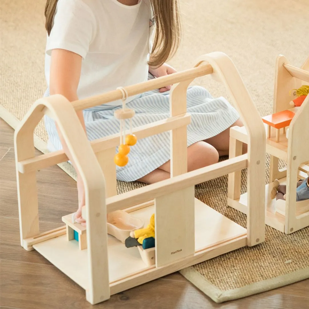 PlanToys Slide N Go Dollhouse maison poupée 20 pièces bois
