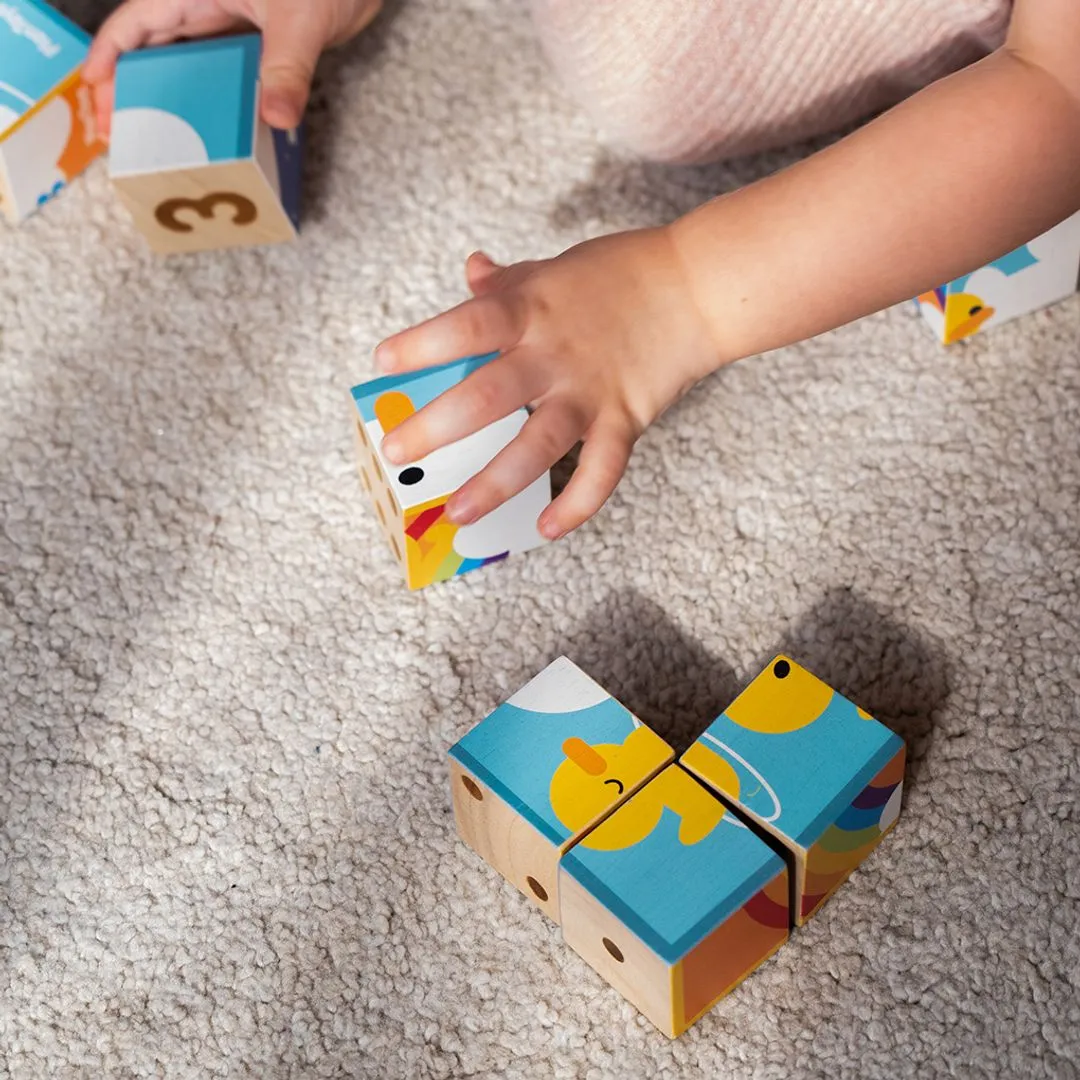 PlanToys Puzzle Cube puzzle cubes chiffres bois