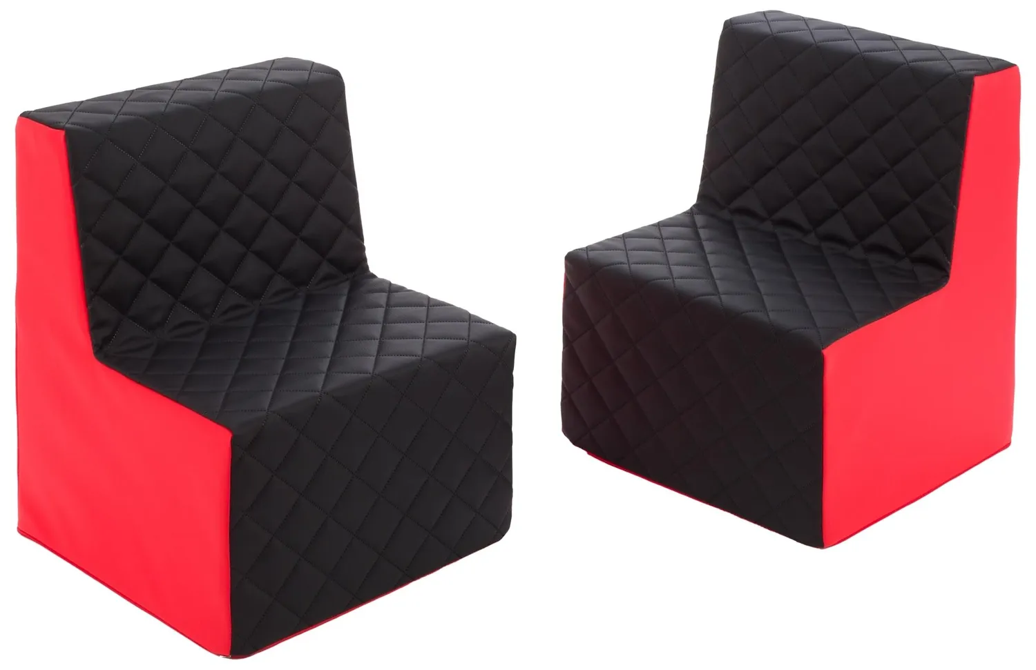 Velinda Repos 2 fauteuils enfant blanc gris éco-cuir