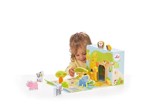 Sevi 82853 Play Case Savane figurines bois 15 pièces