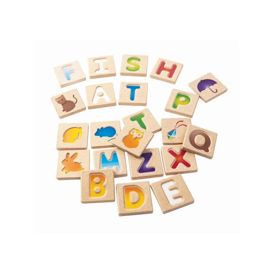 PlanToys Alphabet A-Z tuiles lettres bois dès 2 ans