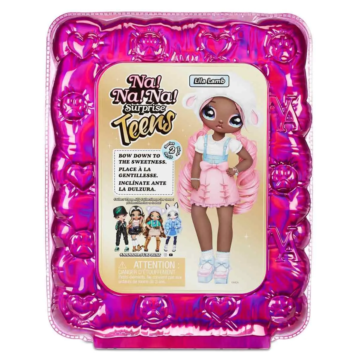 Na Na Na Surprise Teens Lila Lamb poupée chiffon 28 cm mouton