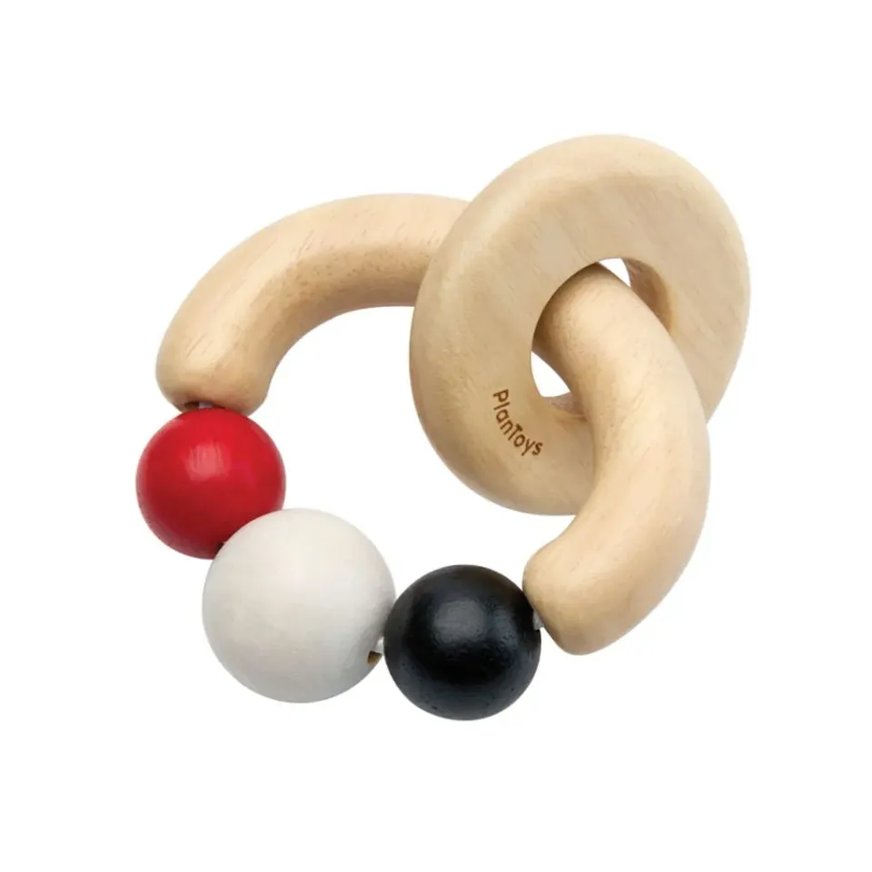 PlanToys Beads Rattle hochet bois contraste dès naissance
