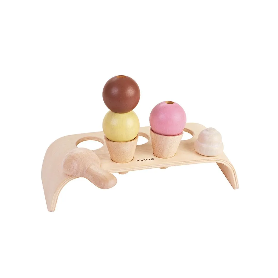 PlanToys Ice Cream Set dinette glaces bois dès 2 ans