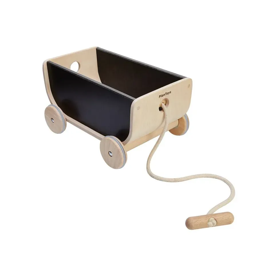 PlanToys Wagon chariot à tirer noir ardoise