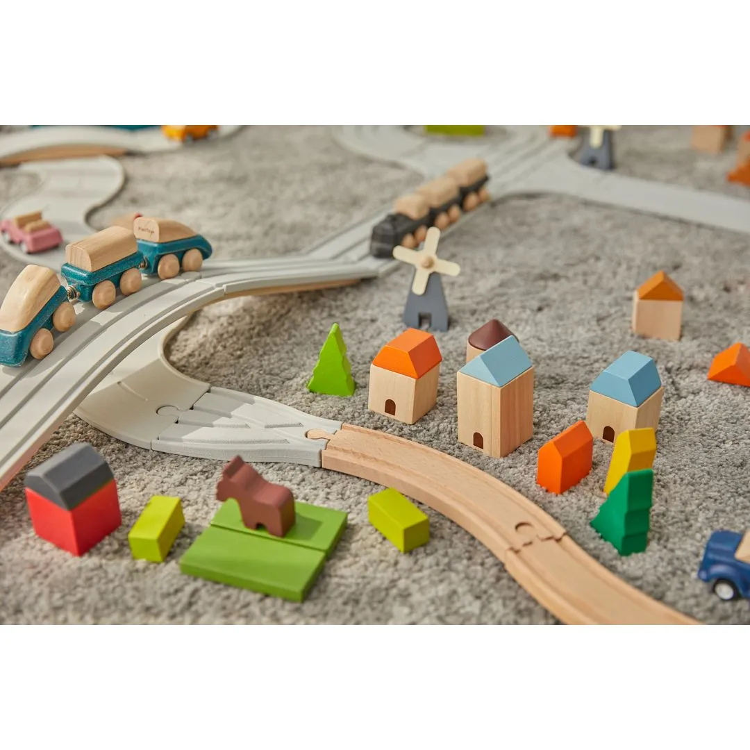 PlanToys Rubber Road & Rail adaptateurs circuit train 2 pièces