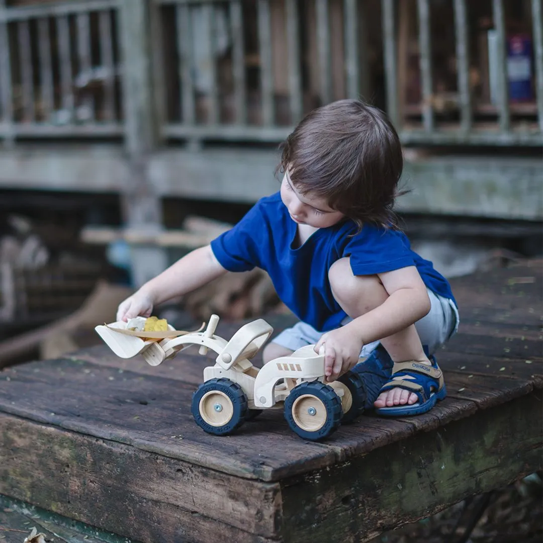 PlanToys Bulldozer engin chantier en bois dès 3 ans