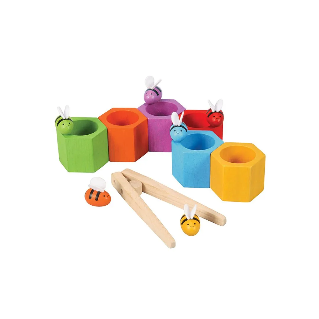 PlanToys Beehives jeu abeilles pince 6 ruches dès 3 ans
