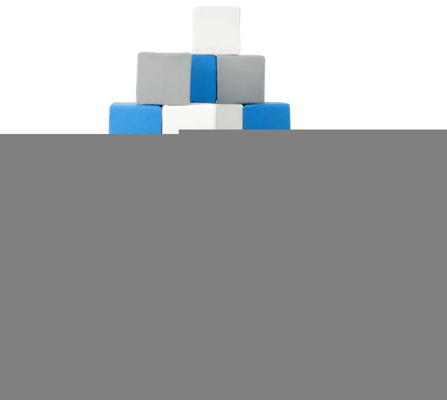 Velinda Pyramide lot 45 blocs mousse blanc bleu gris construction
