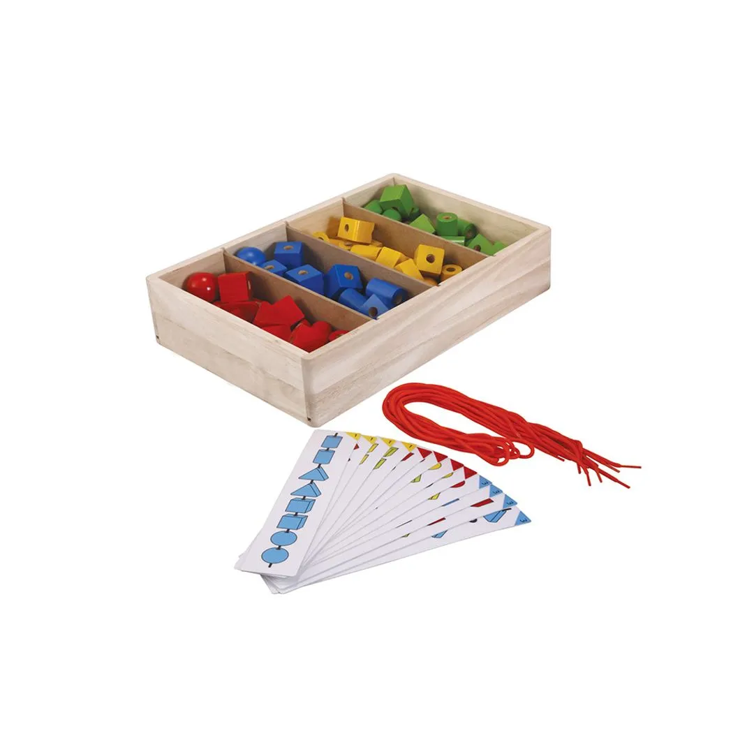 PlanToys Lacing Bead perles à lacer 96 pièces