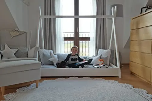 Velinda lit maison 2 en 1 enfant blanc 160x80 bois