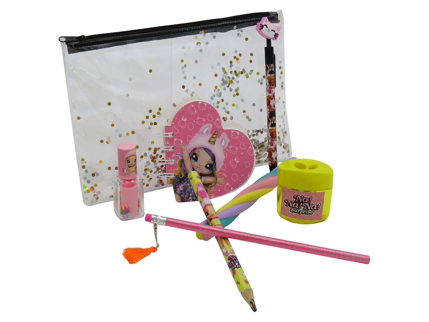 Na! Na! Na! Surprise set papeterie trousse jumbo paillettes 8 pièces