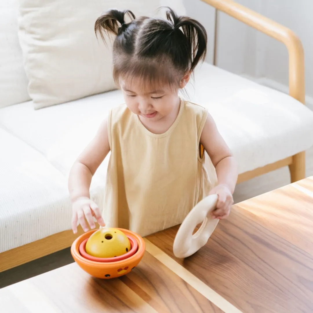 PlanToys Chicken Nesting poule à empiler bois 4 pièces