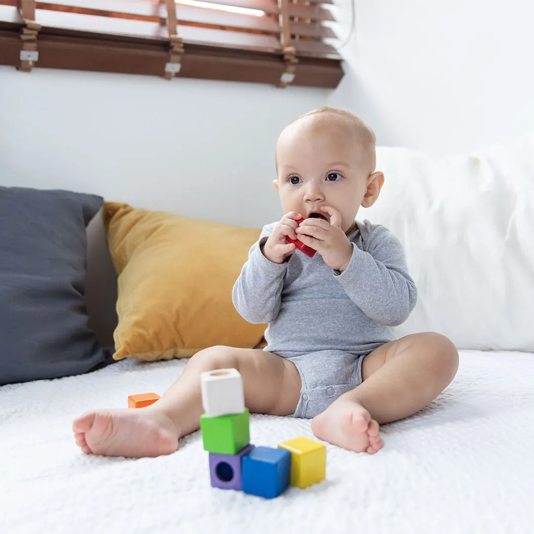 PlanToys Activity Blocks cubes sensoriels bois 12 mois
