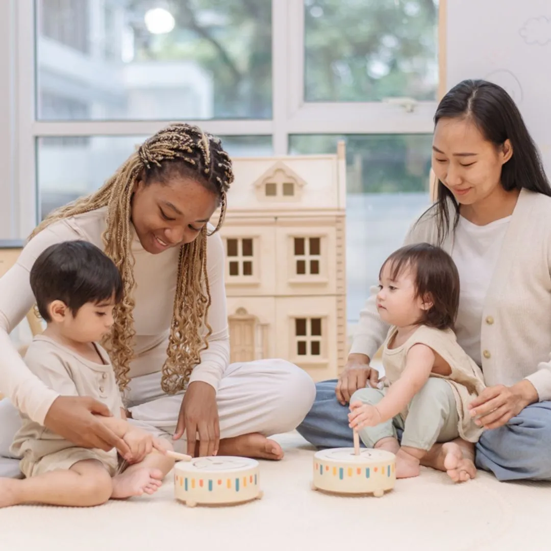 PlanToys Wooden Sensory Drum tambour bébé bois