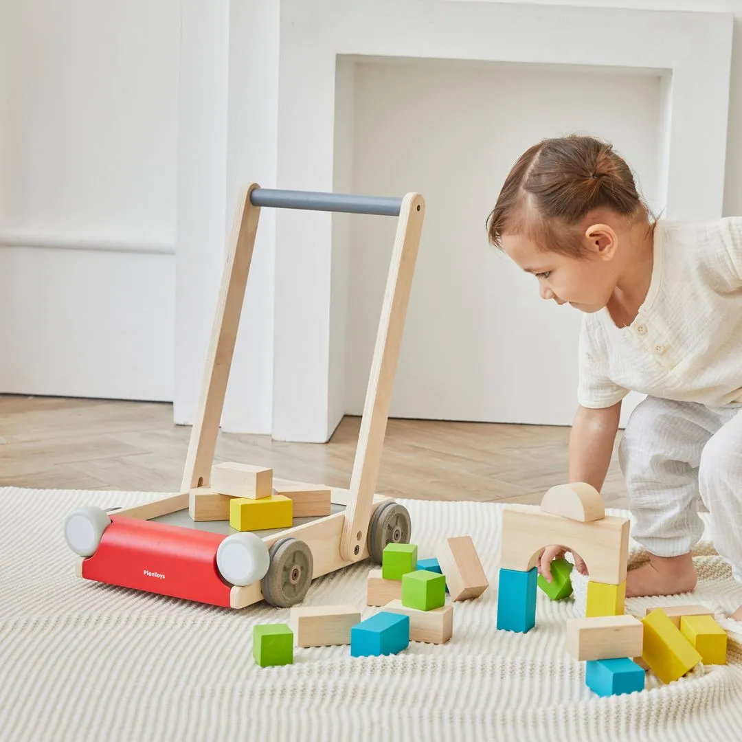 PlanToys Baby Walker chariot de marche bois réglable