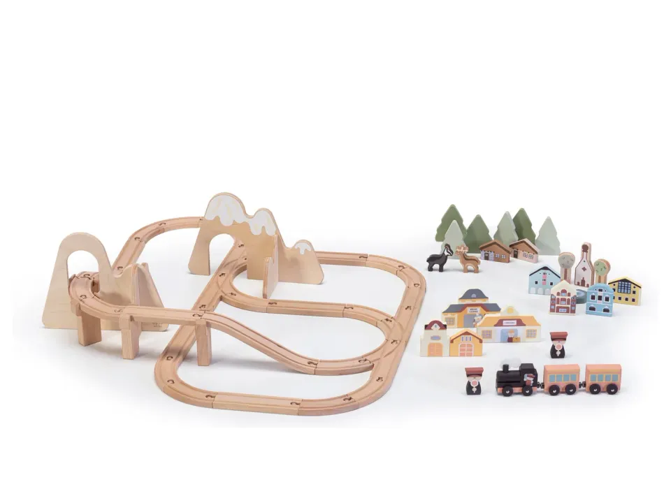 Sevi 87864 petit train Dolomites en bois nature