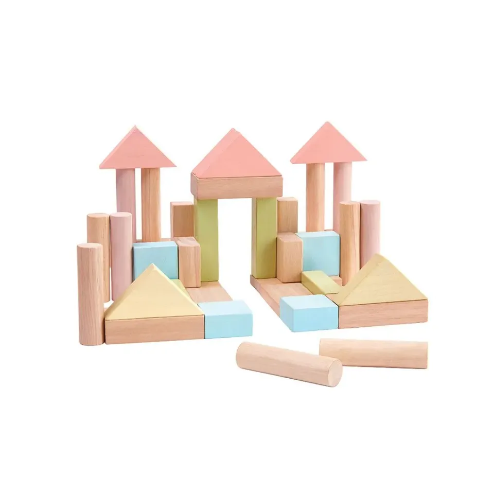 PlanToys 40 Unit Blocks cubes construction 40 pastel