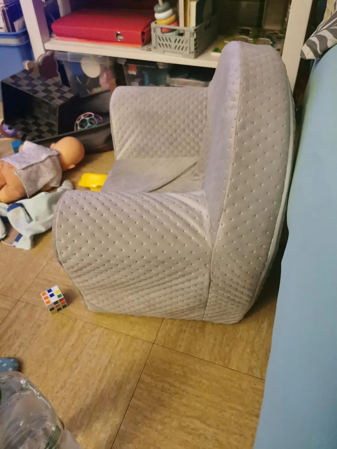 Velinda fauteuil piqué enfant gris 52 cm