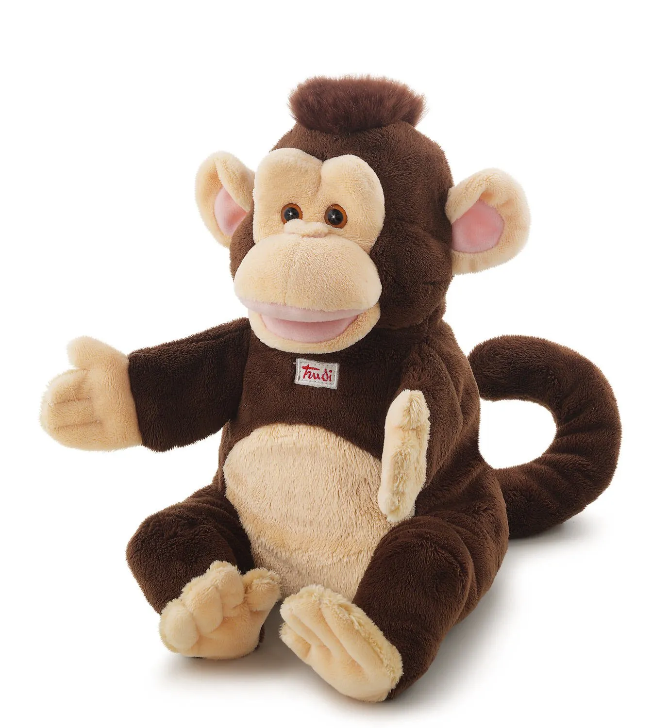 Trudi marionnette lion beige peluche 22 cm
