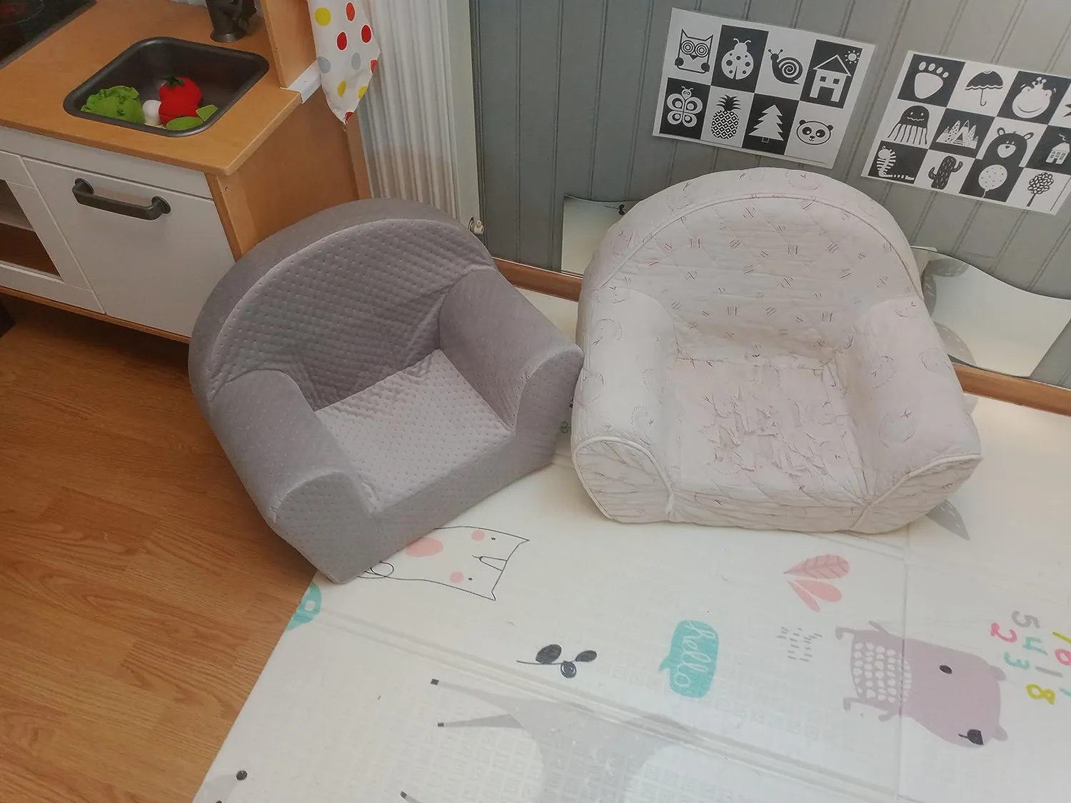 Velinda fauteuil piqué enfant gris 52 cm